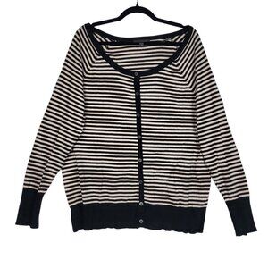 Lane Bryant‎ Cardigan Sweater Women's Plus SZ 18/20 Black Gold Striped Metallic